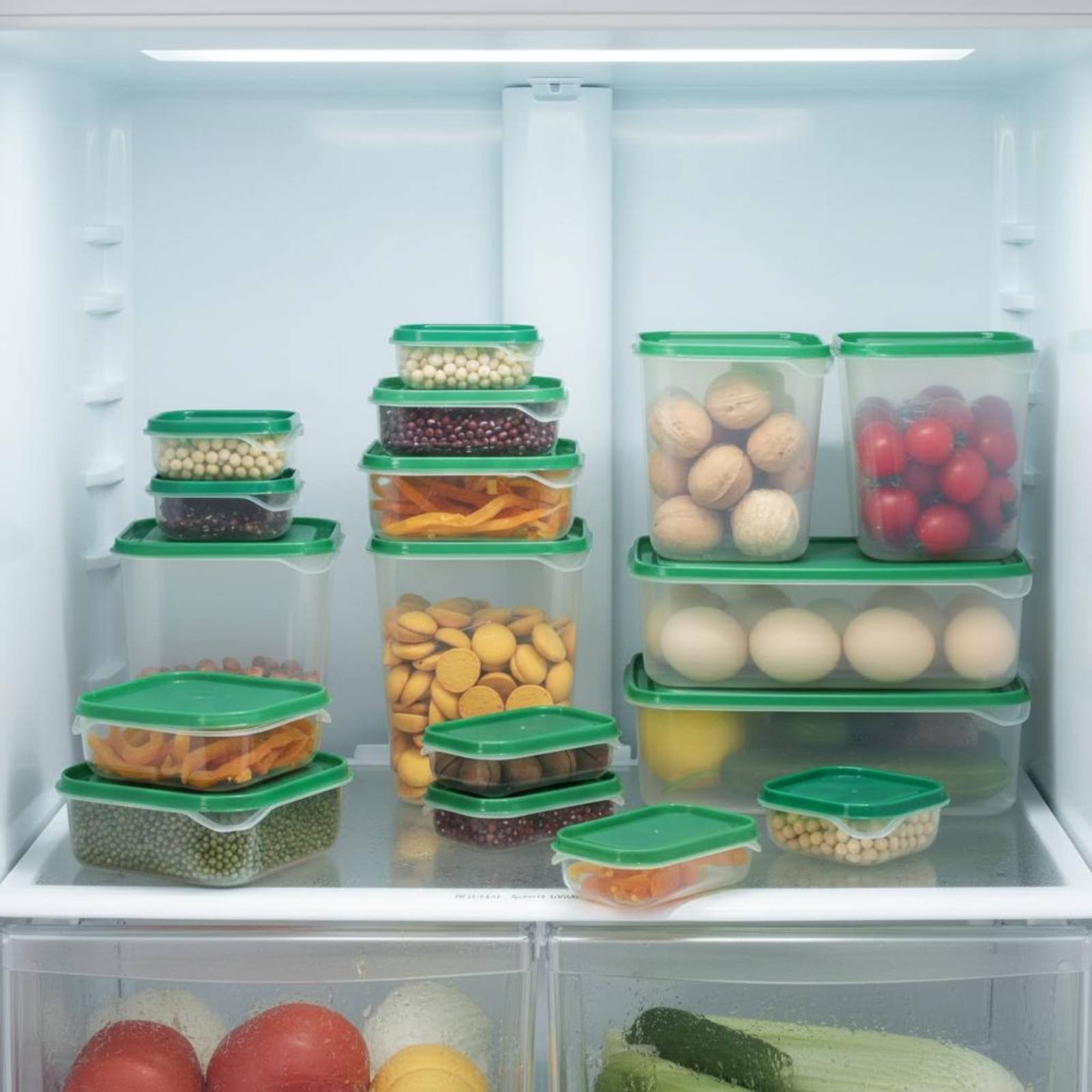 Food Storage Boxes With Lids - 17 Pieces Fridge Storage Box Set