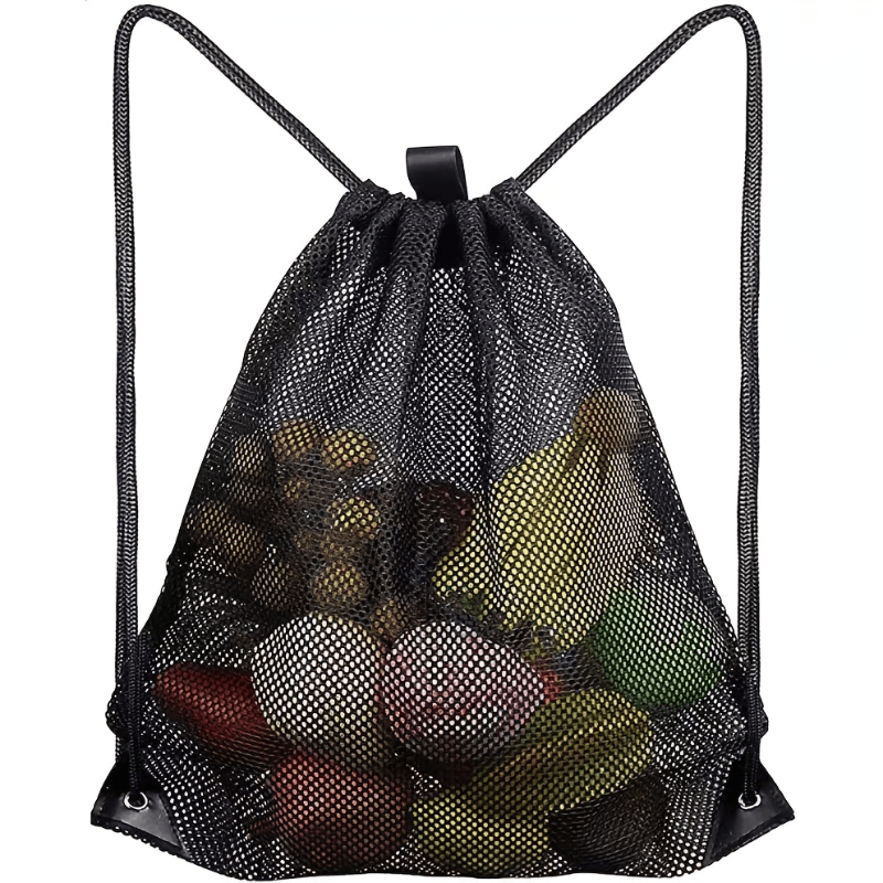 Produce Bag Reusable Mesh - Breathable Mesh Drawstring Backpack Bag Portable