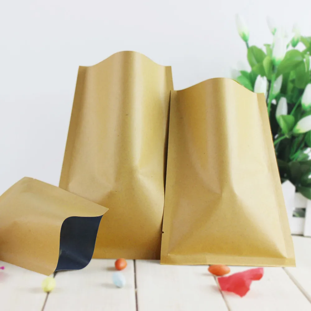 Food Storage Mylar Bags - 8*12cm Open Top Brown Kraft Paper