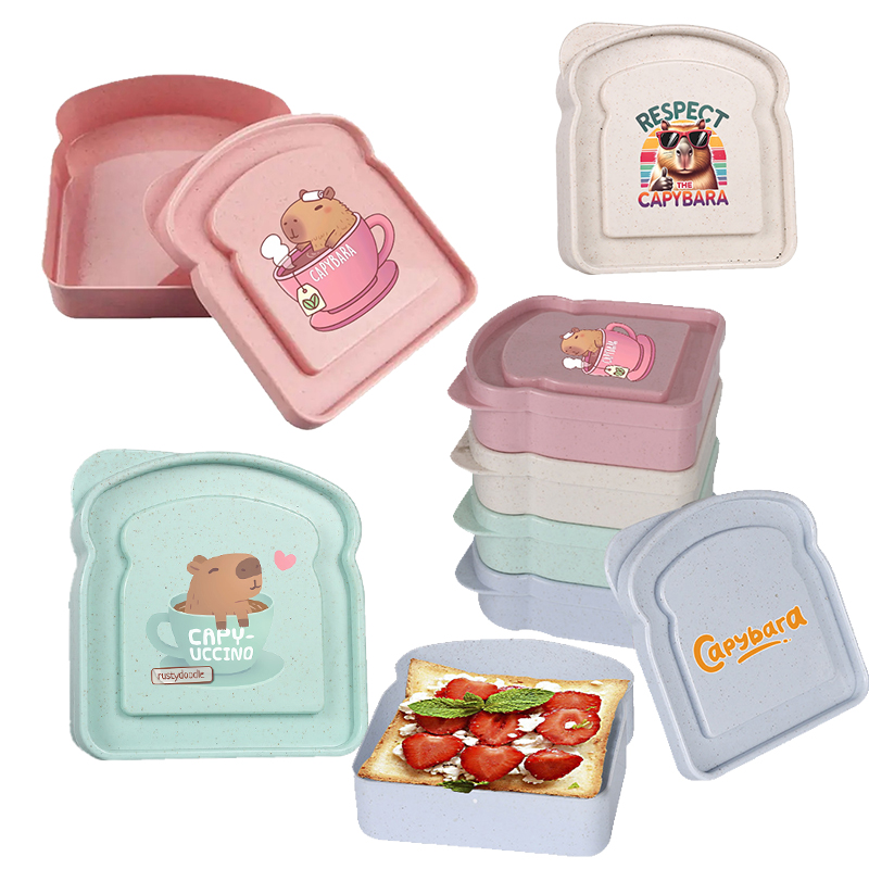 Food Storage Boxes With Lids - Capybara Sandwich Food Storage Case Container