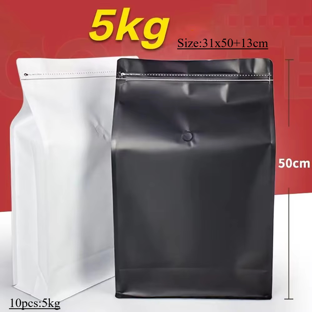 Food Storage Zip Lock Bags - 10pcs 5kg Ziplock Coffee Bean Powder