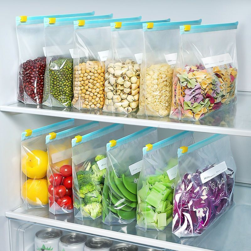 Food Storage Reusable Bags - 100Pcs Slider Gallon Food Storage Freezer