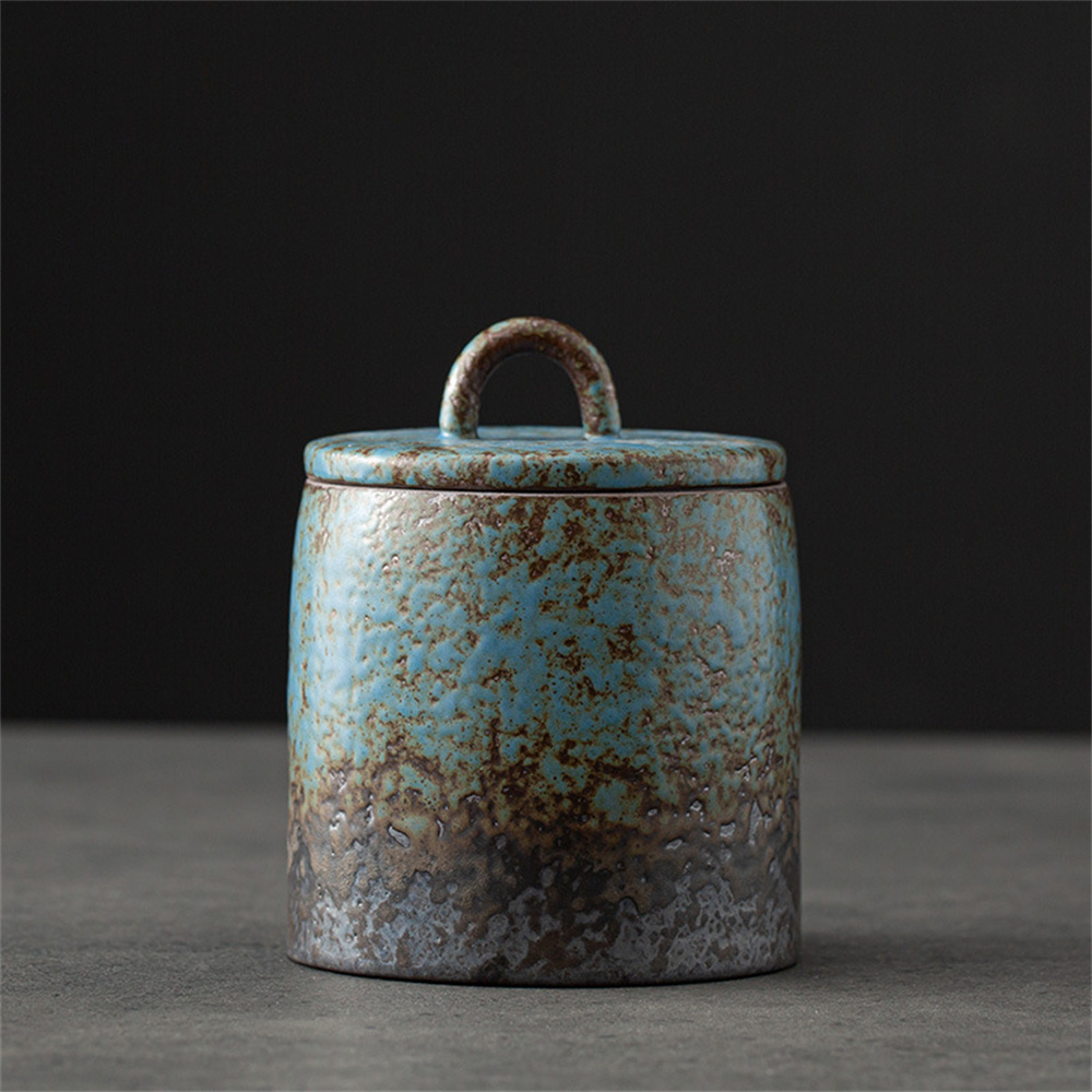 Food Storage Organiser - Ceramic Tea Caddy Sealed Jar Small