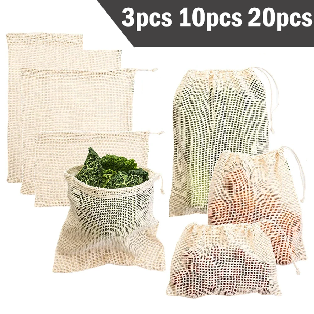 Produce Bag Reusable Mesh - 3 6 10pcs Reusable Produce Bags