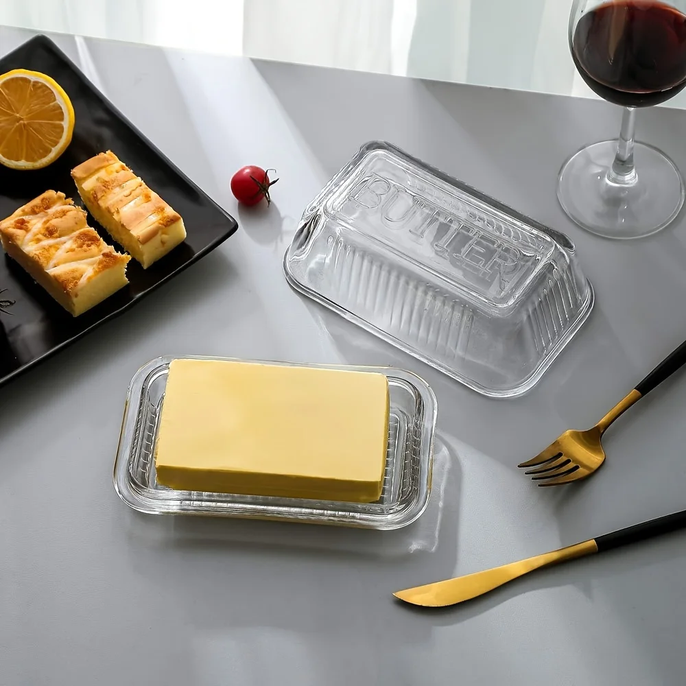 Glass Meal Prep Container - Creative Clear Butter Dish With Lid