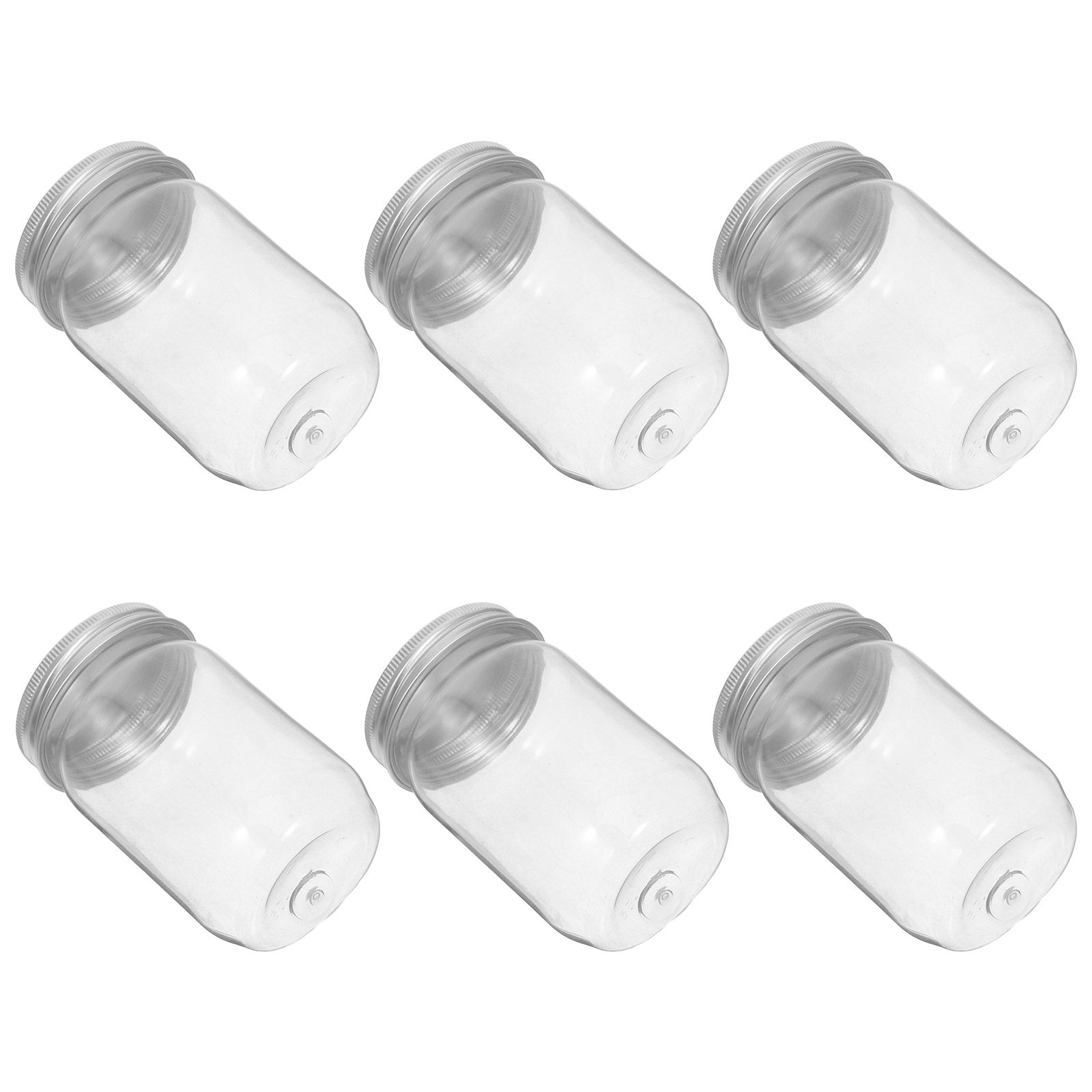 Food Storage Jars & Containers - 6Pcs Clear Plastic Mason Jars with