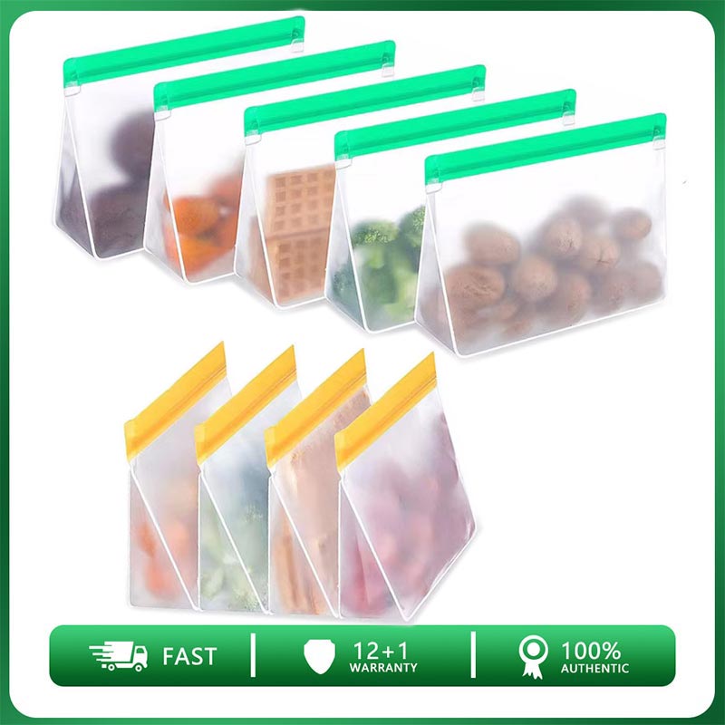 Food Storage Zip Lock Bags - Reusable Food Storage Bag Upgrade Leakproof