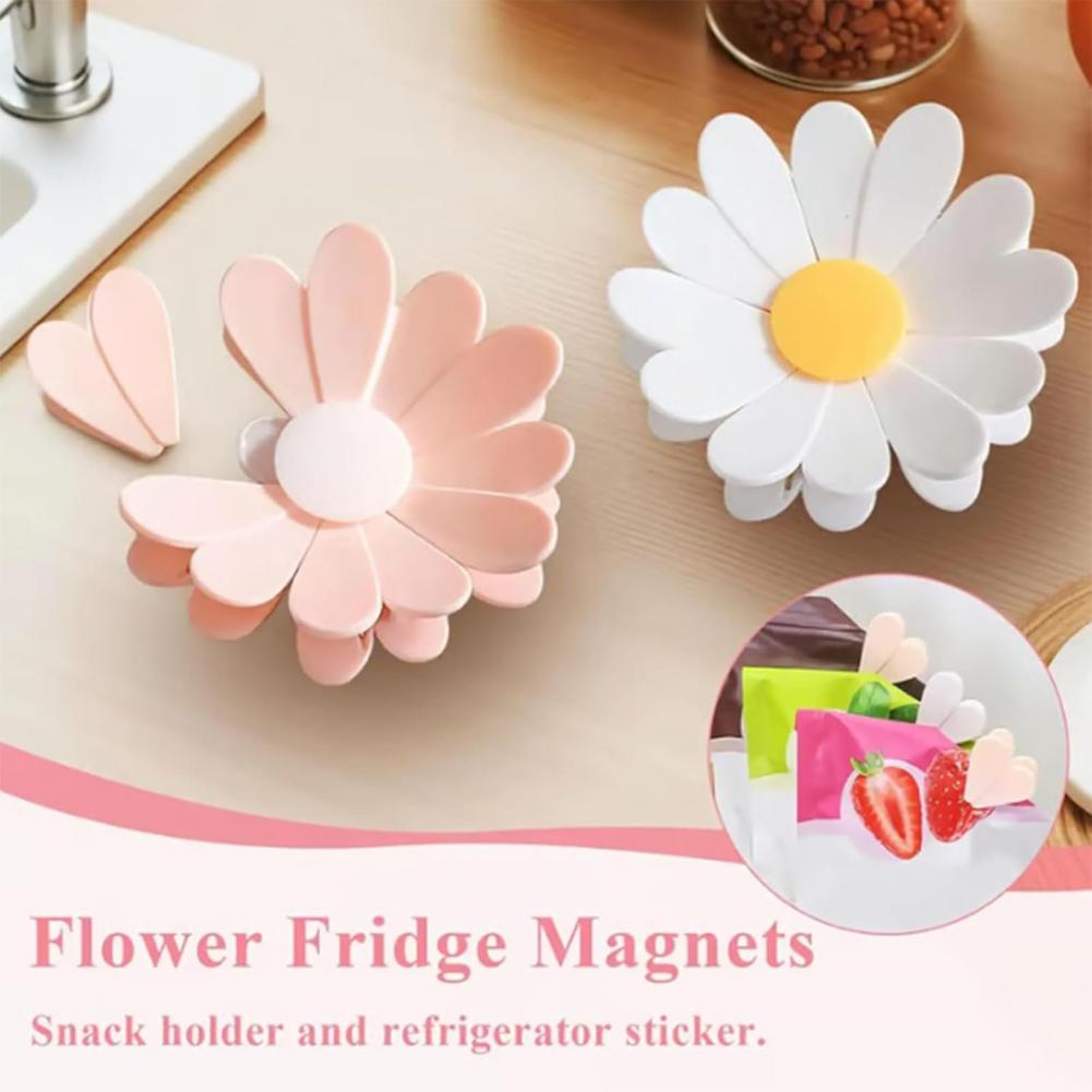 Food Storage Zip Lock Bags - 2-in-1 Magnetic Fridge Magnets Flower Type