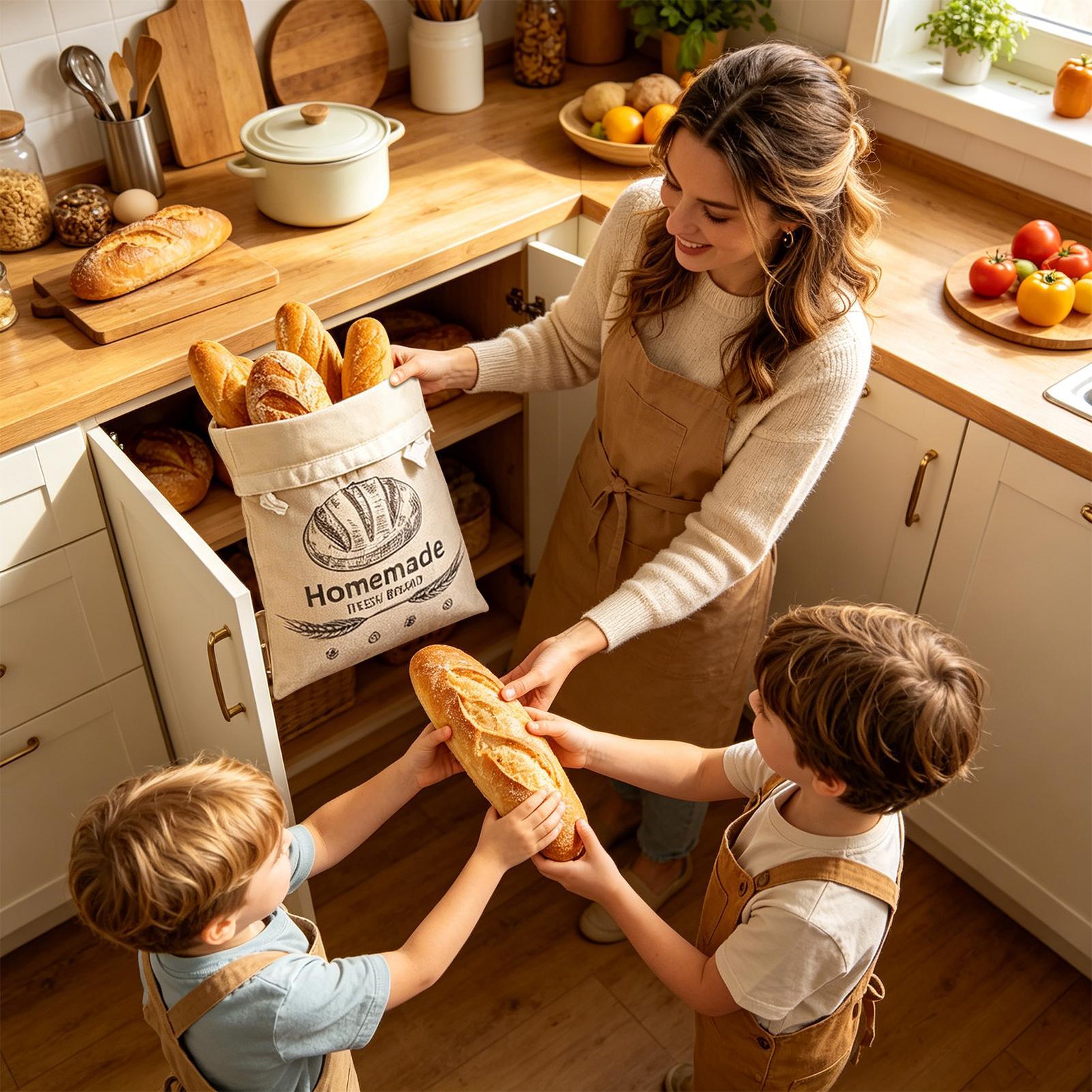 Linen Bread Bag Reusable Bags  - огляд і ціна Food Storage Reusable Bags