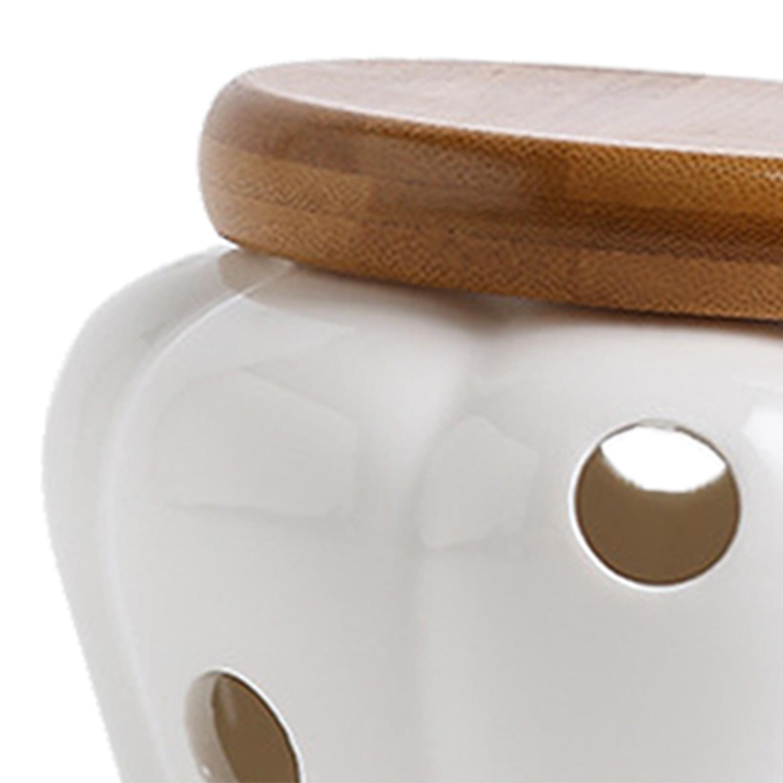 Ceramic Garlic Keeper with woo - огляд і ціна Food Storage Jars With Wooden Lids