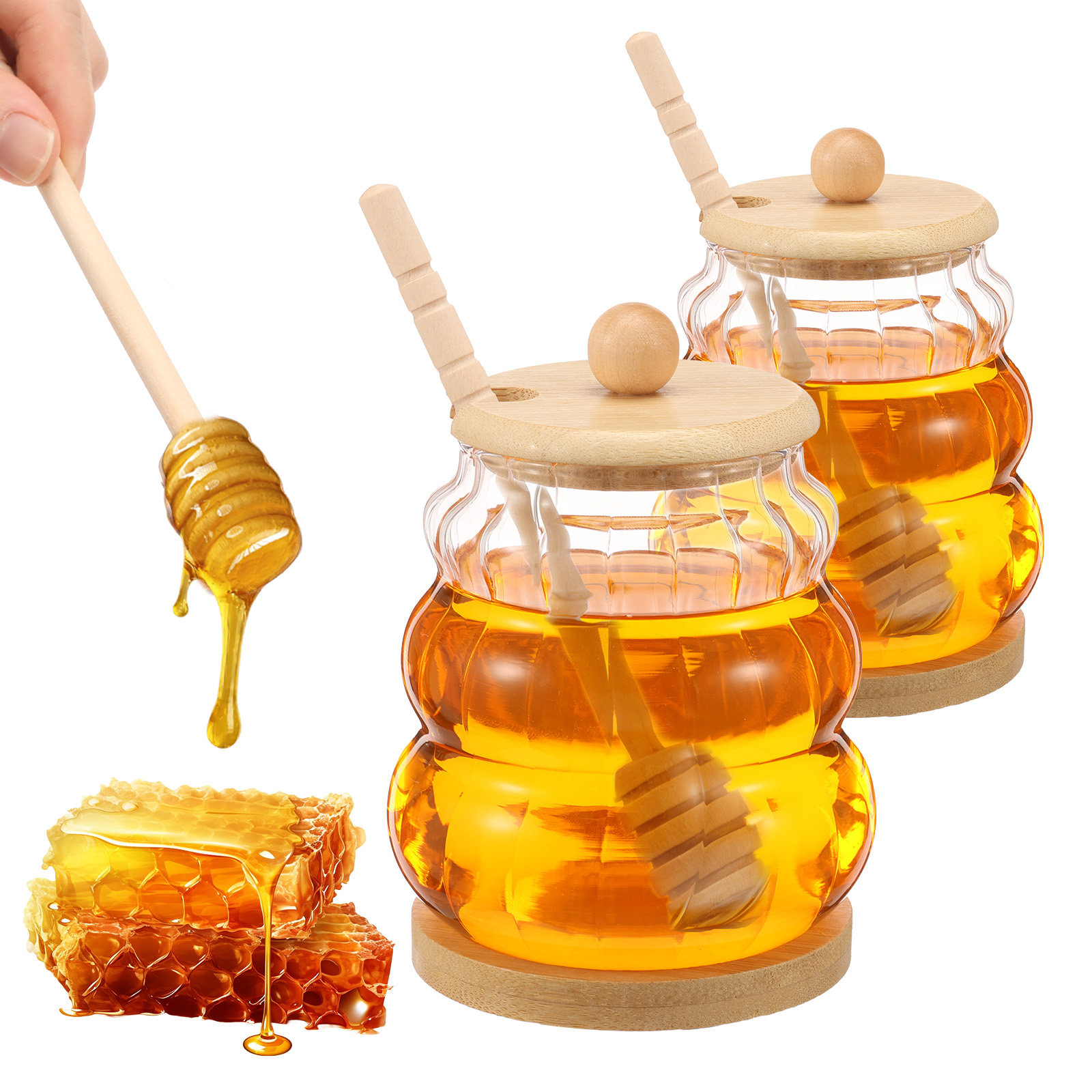 2Pcs Glass Honey Jar with Dipp - огляд і ціна Food Storage Lidl