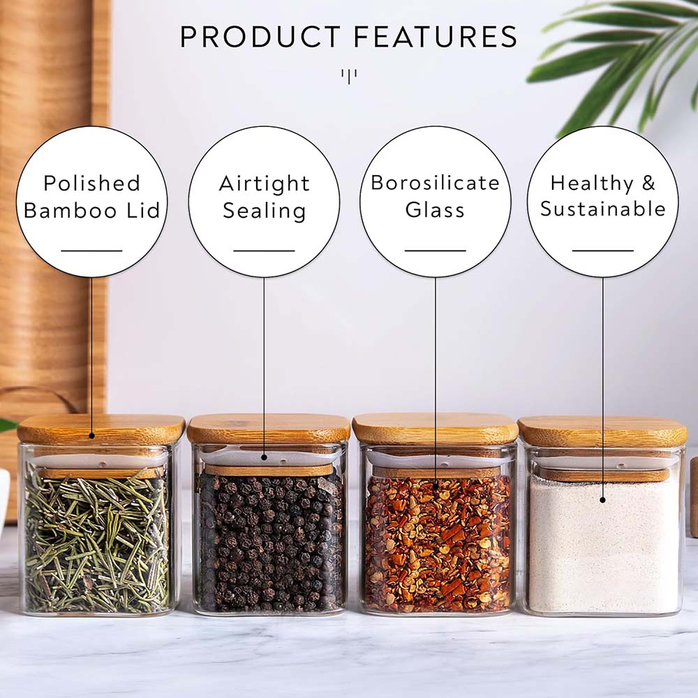 5oz Glass Jars Set with Spice  - огляд і ціна Glass Meal Prep Container