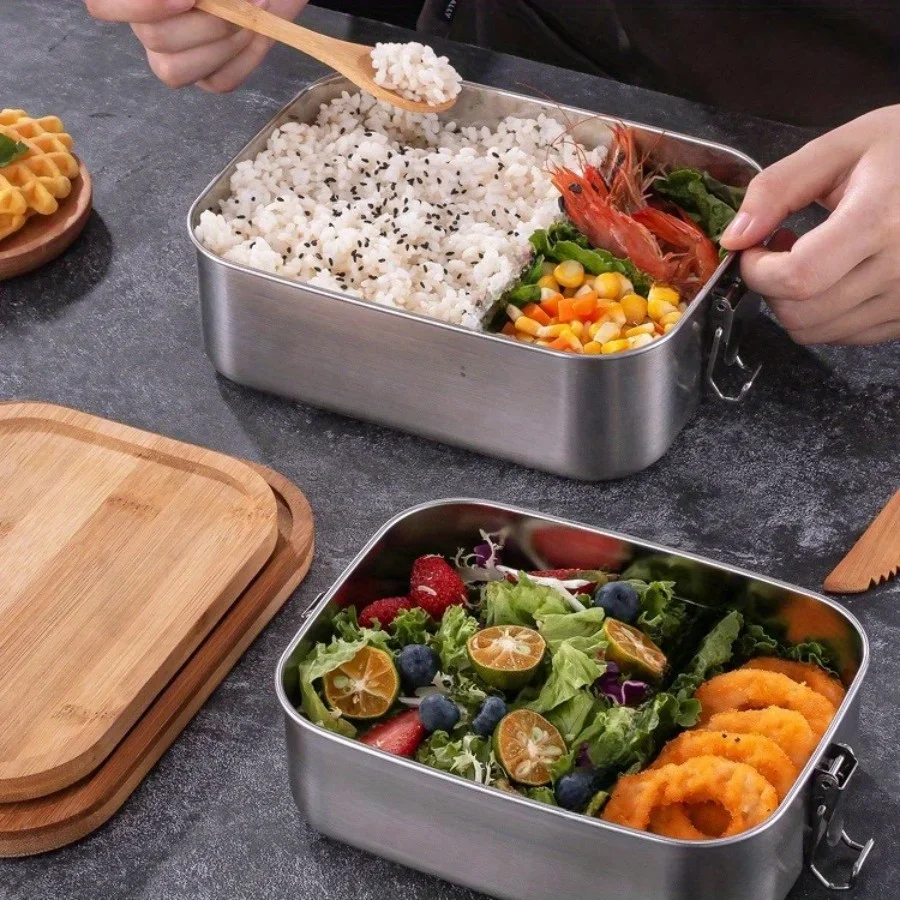 New 304 Stainless Steel Bamboo - огляд і ціна Food Storage Boxes With Lids