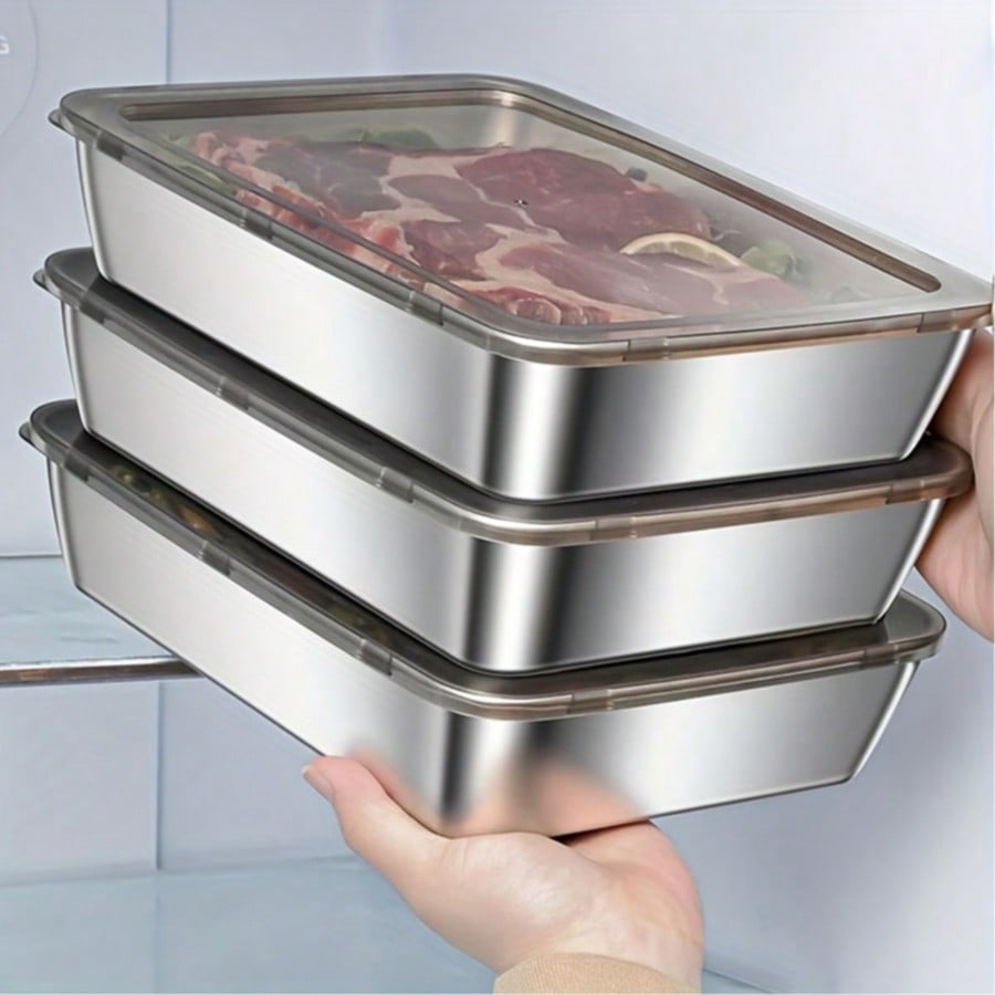 6pcs(3 Boxes+ 3 Lids) Stainles - огляд і ціна Food Storage Boxes With Lids