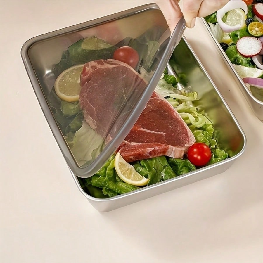 6pcs(3 Boxes+ 3 Lids) Stainles - огляд і ціна Food Storage Boxes With Lids