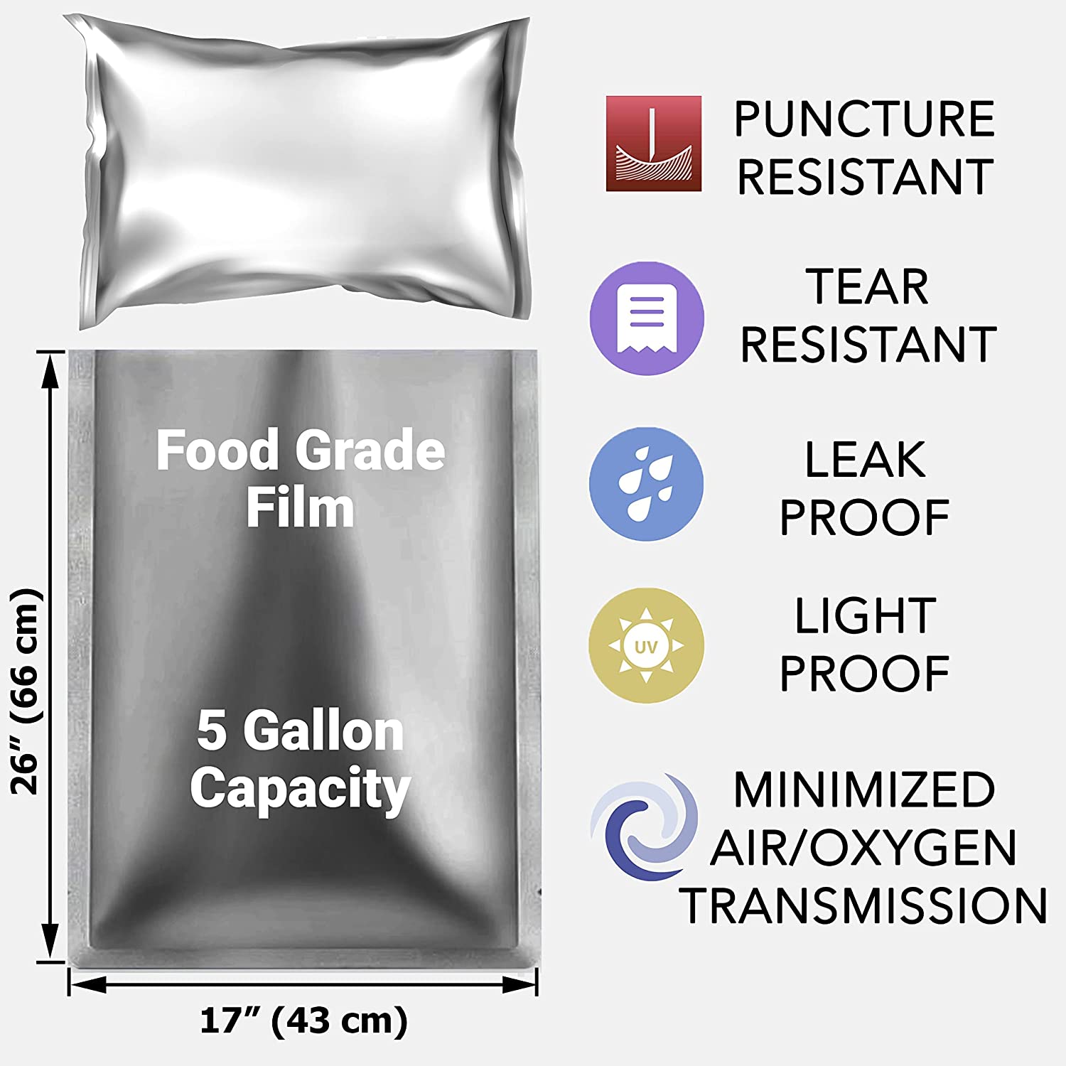 10 Packs 5 Gallons Mylar Bags  - огляд і ціна Food Storage Mylar Bags