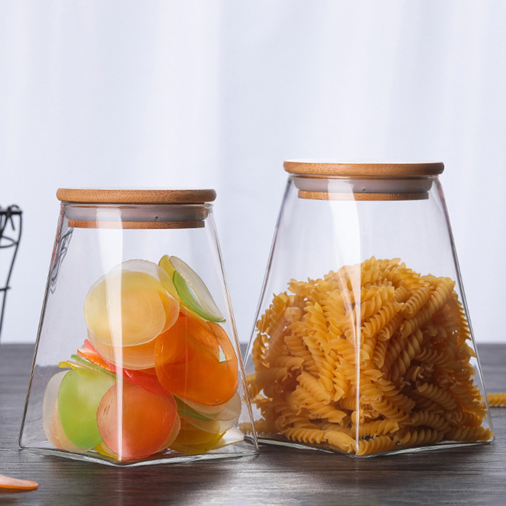 Glass Grains Storage Tank 350M - огляд і ціна Food Storage Jars With Wooden Lids