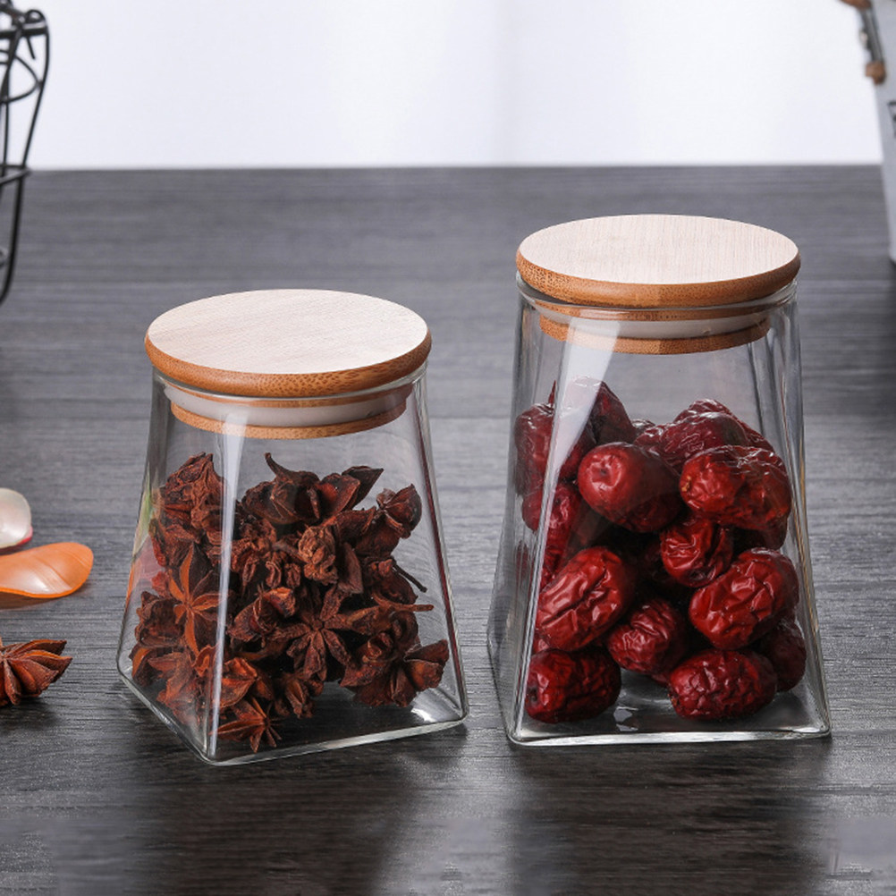 Glass Grains Storage Tank 350M - огляд і ціна Food Storage Jars With Wooden Lids