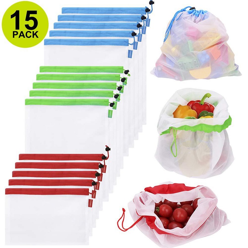 3 Sizes Reusable Mesh Produce  - огляд і ціна Produce Bag Reusable Mesh