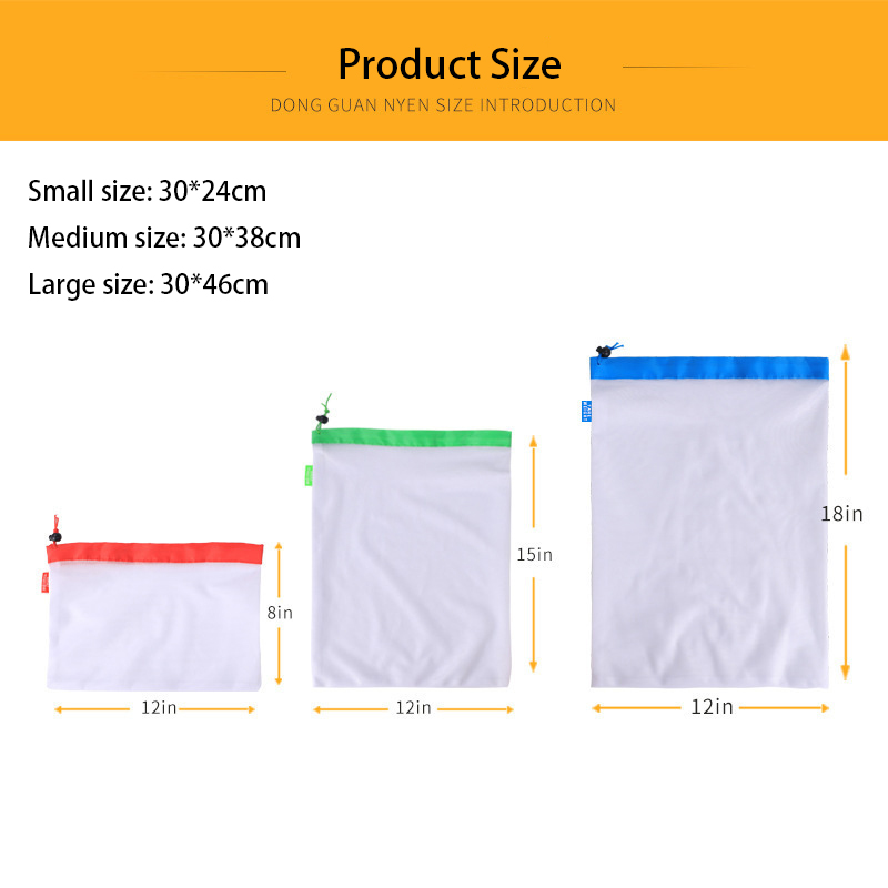 3 Sizes Reusable Mesh Produce  - огляд і ціна Produce Bag Reusable Mesh