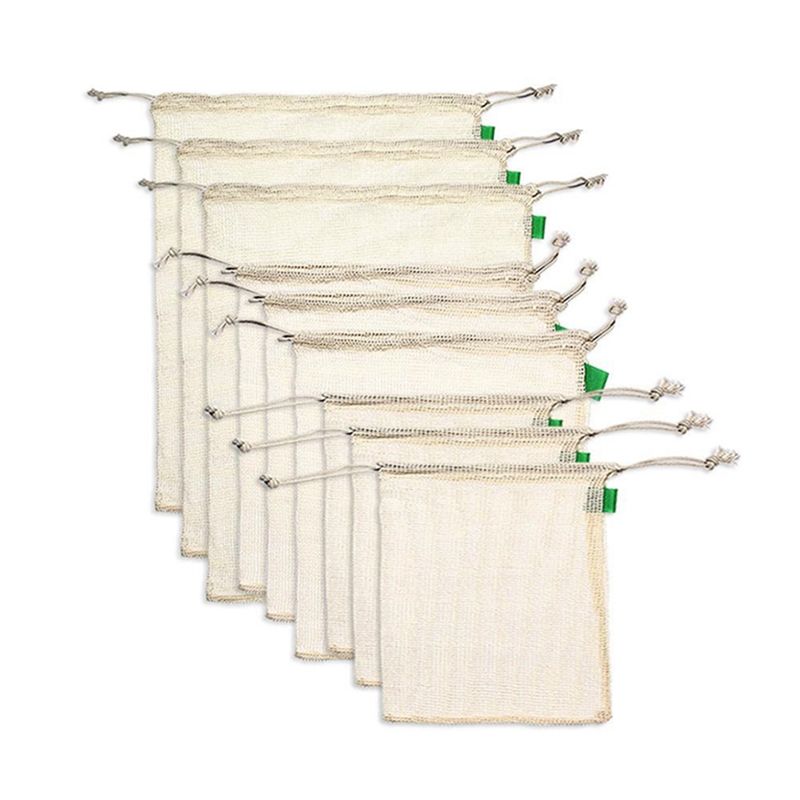 [N84R] 9Pcs/Set High Quality M - огляд і ціна Produce Bag Reusable Mesh