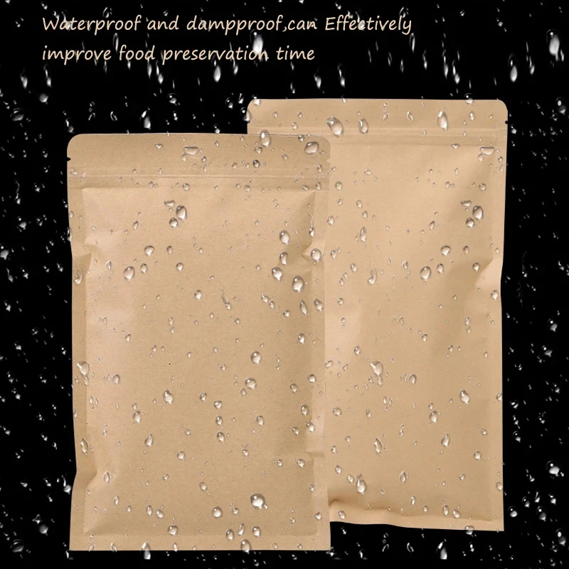 100PCS Brown Kraft Paper Zippe - огляд і ціна Food Storage Reusable Bags