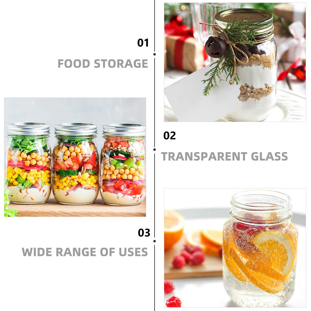 6Pcs Transparent Round Glass J - огляд і ціна Food Storage Jars & Containers