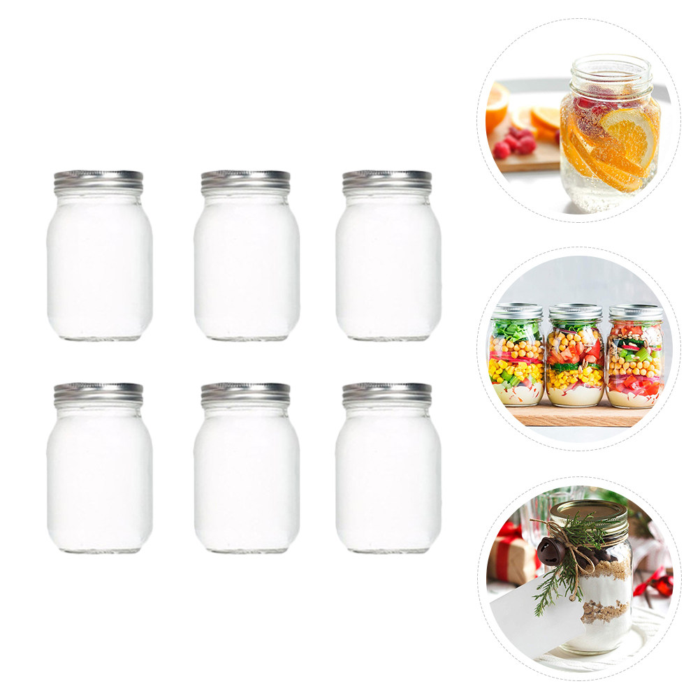6Pcs Transparent Round Glass J - огляд і ціна Food Storage Jars & Containers