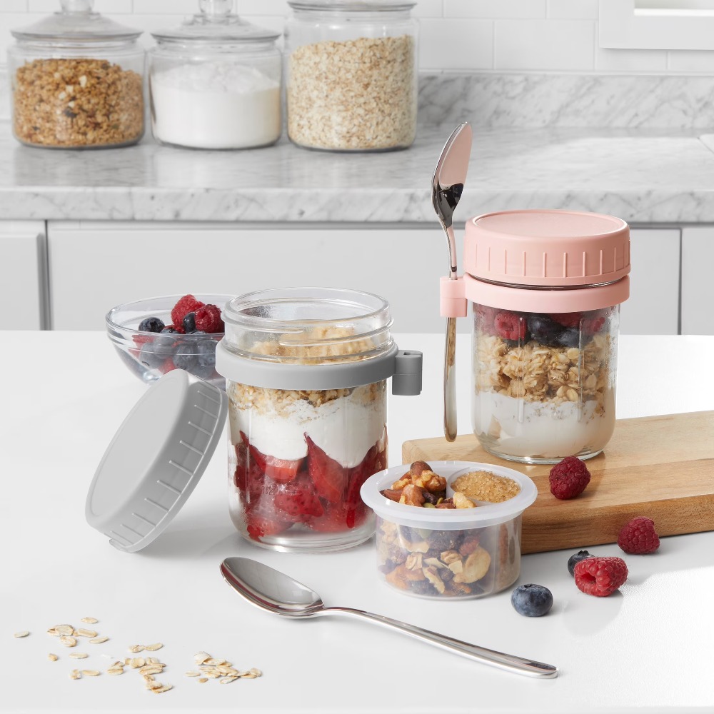 Portable Overnight Oats Food J - огляд і ціна Glass Meal Prep Container