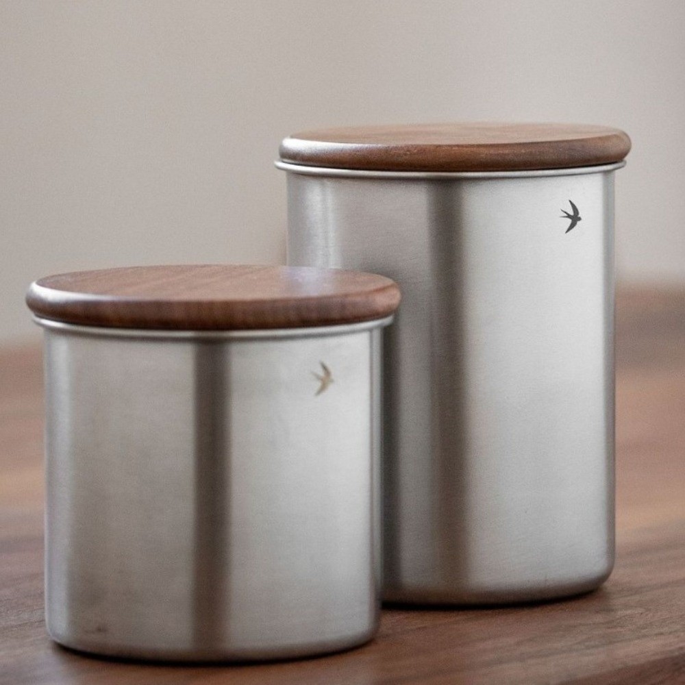 New Stainless Steel Matcha Jar - огляд і ціна Food Storage Jars With Wooden Lids