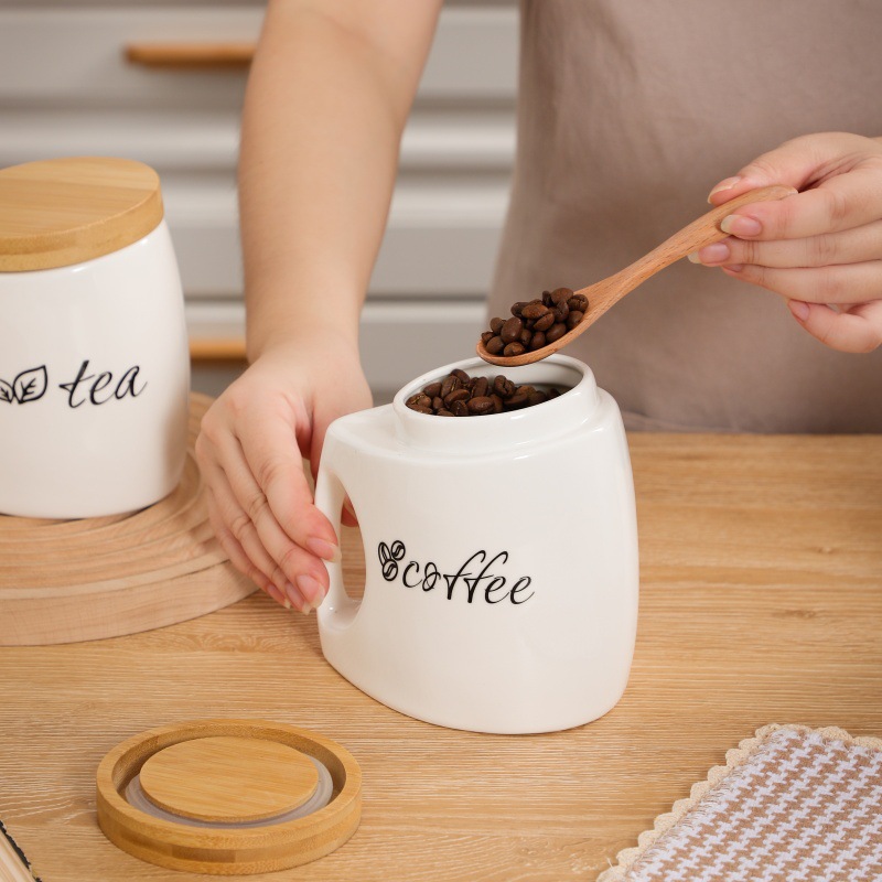Ceramic Storage Jar with Bambo - огляд і ціна Food Storage Jars With Wooden Lids