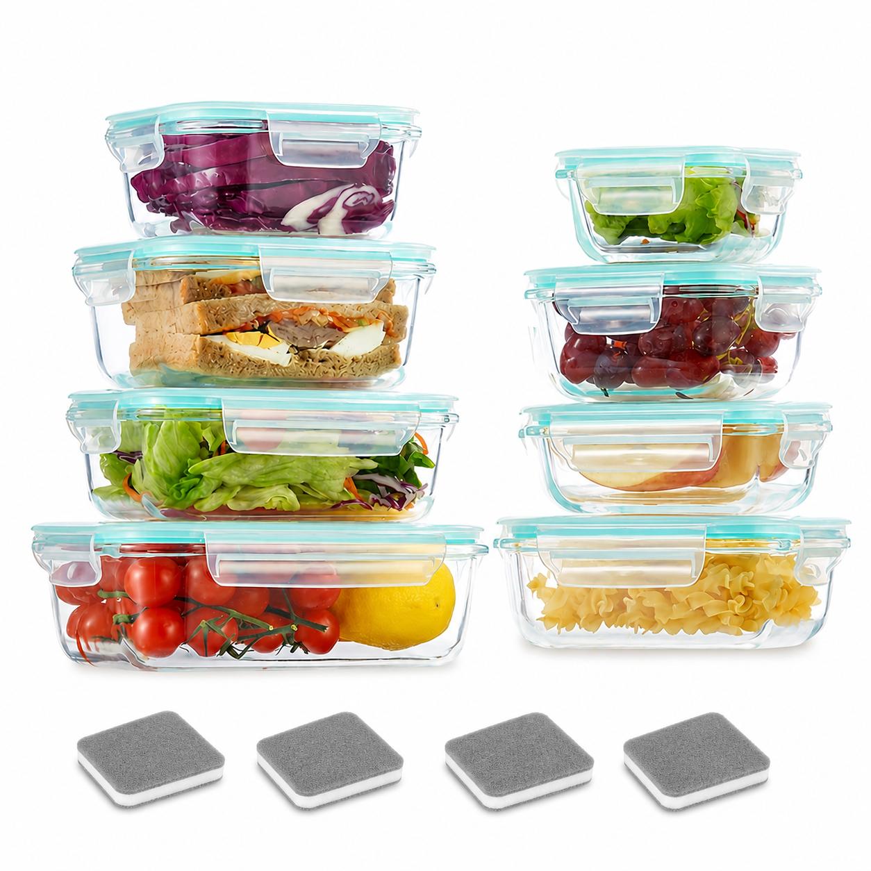 16pcs Sealed Glass Food Storag - огляд і ціна Glass Meal Prep Container