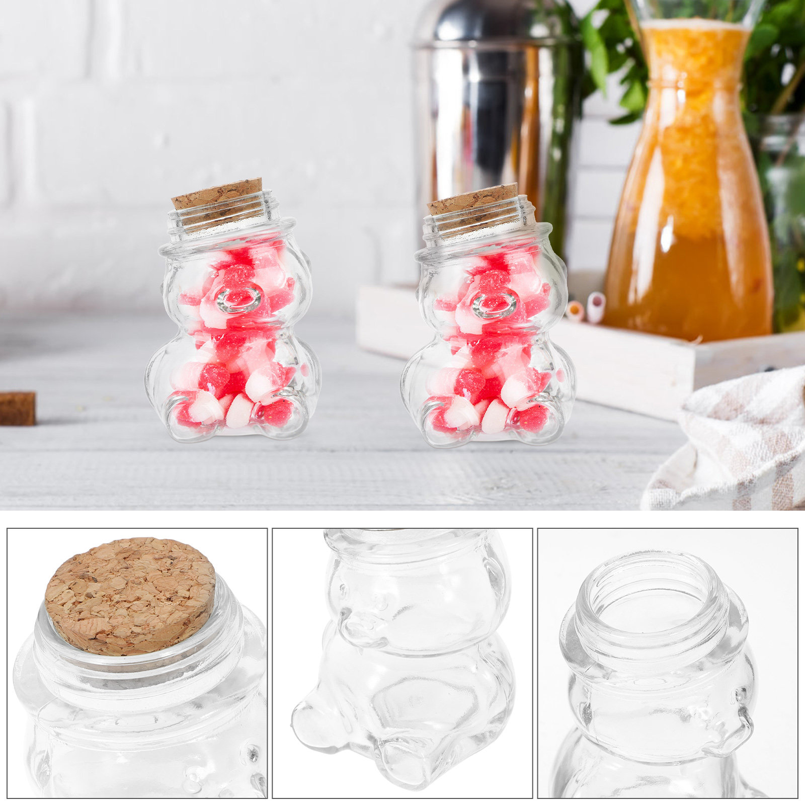 4Pcs Glass Candy Jar Set Trans - огляд і ціна Food Storage Jars & Containers