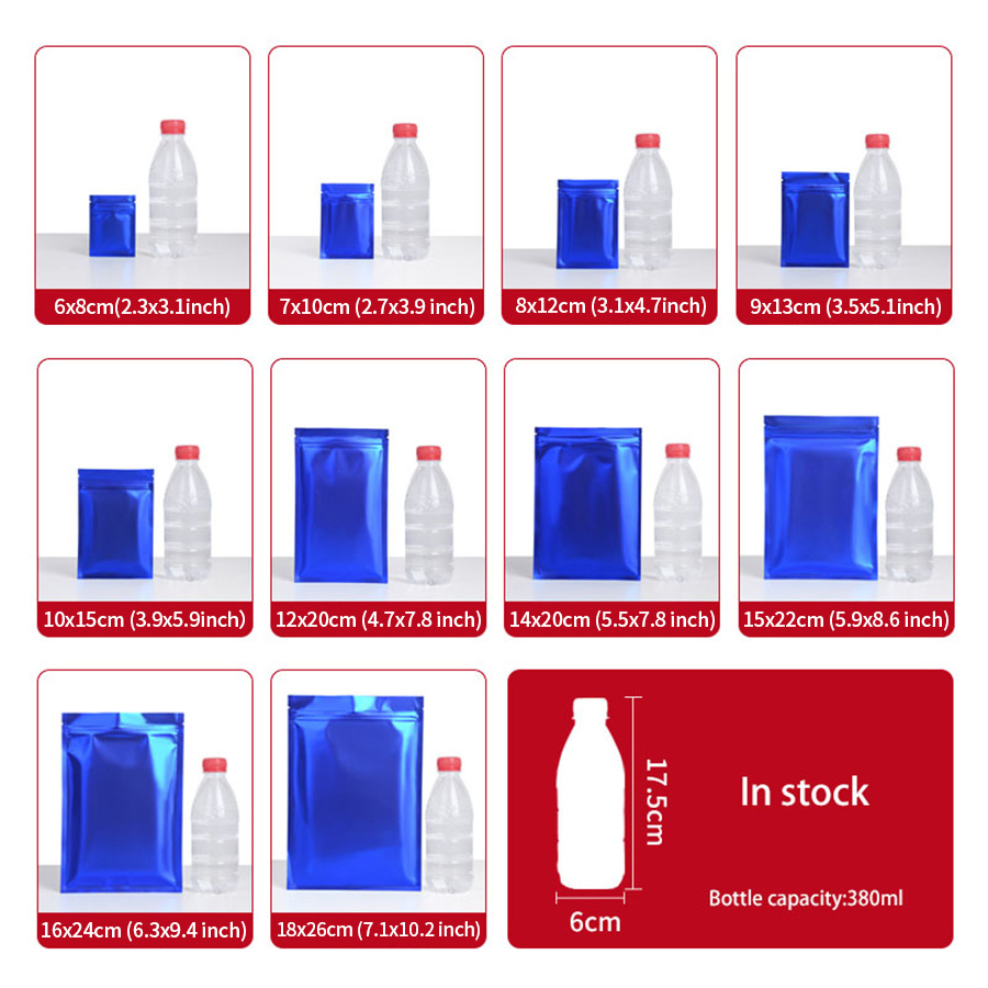 100pcs Matte Blue Foil Zipper  - огляд і ціна Food Storage Reusable Bags