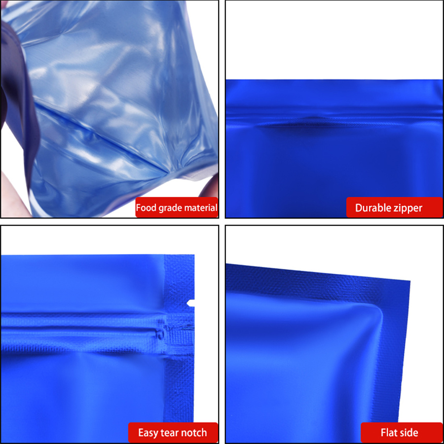 100pcs Matte Blue Foil Zipper  - огляд і ціна Food Storage Reusable Bags