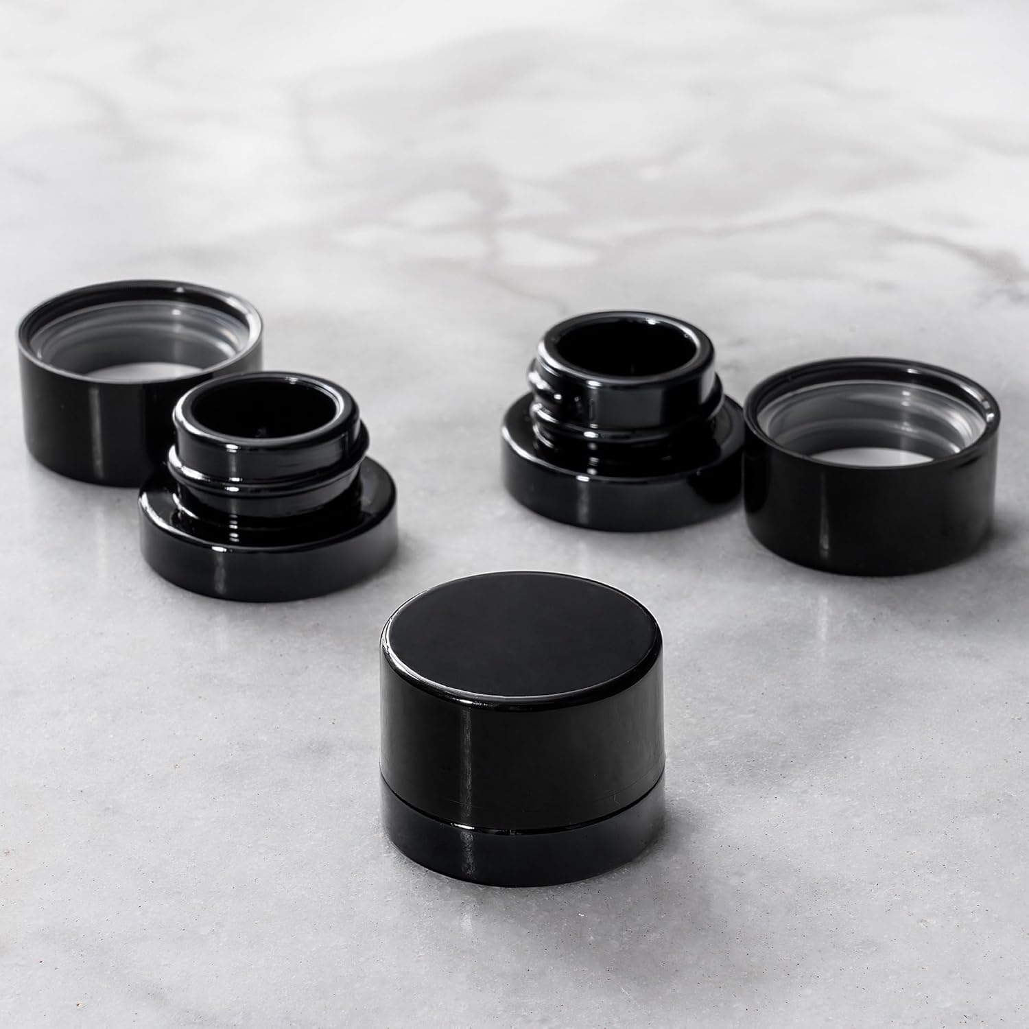 5ml Thick Black Glass Jars wit - огляд і ціна Glass Meal Prep Container