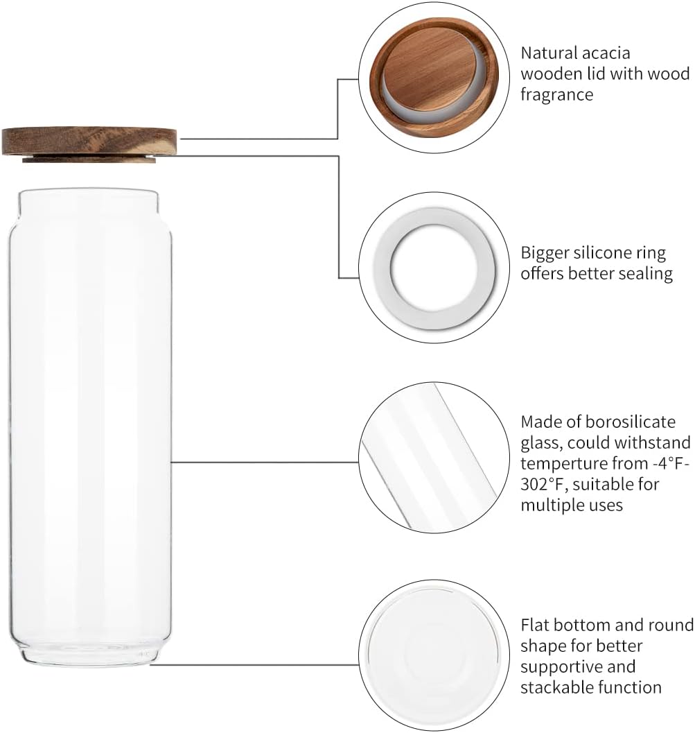 4 Pack 34 OZ Glass Jars with W - огляд і ціна Glass Meal Prep Container