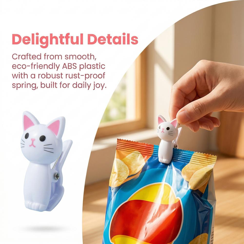 Cute Cat Shaped Bag Clips Reus - огляд і ціна Food Storage Reusable Bags