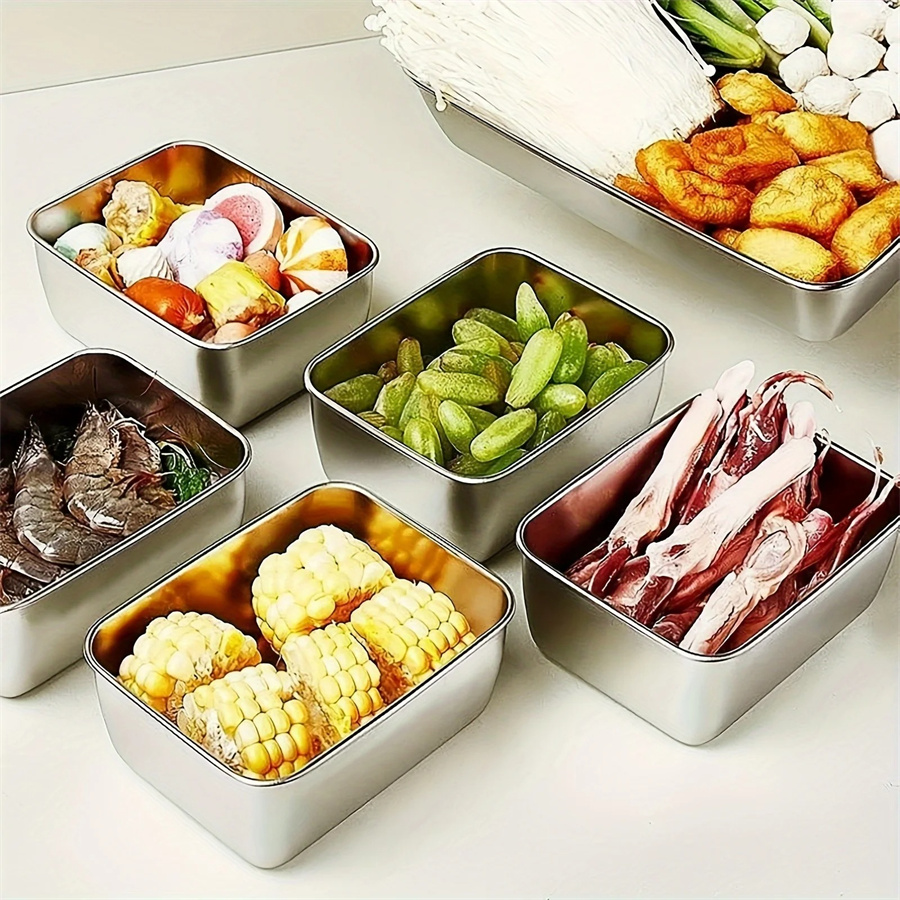 1/3/5pcs Stainless Steel Food  - огляд і ціна Food Storage Boxes With Lids