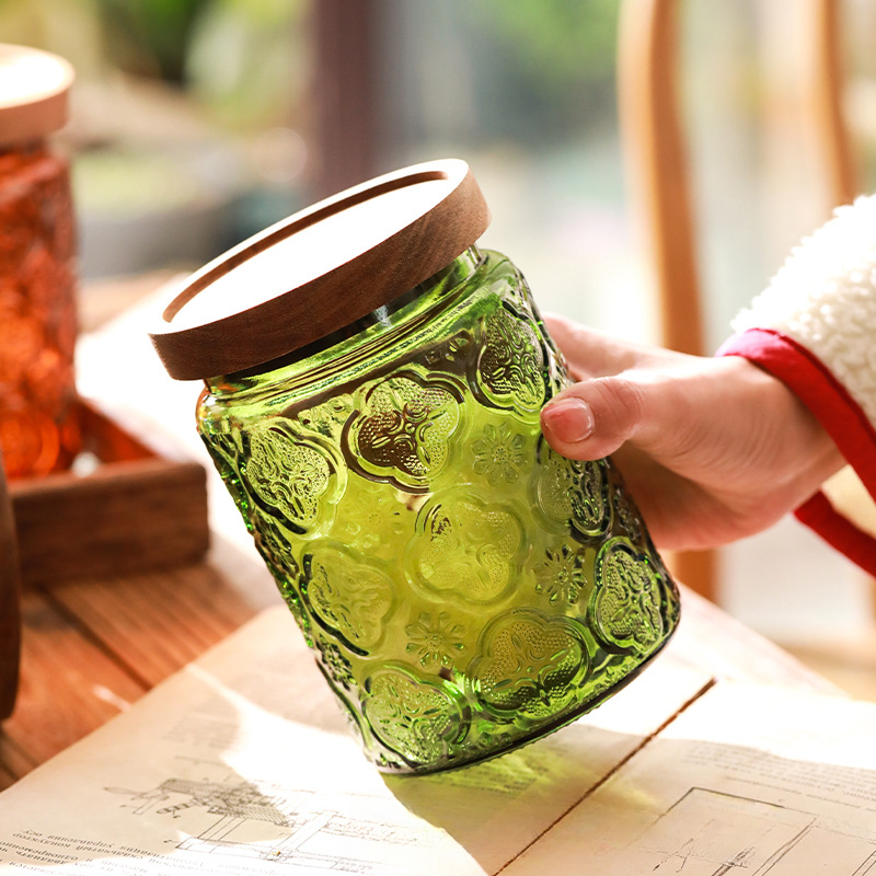 Vintage Glass Kitchen Storage  - огляд і ціна Food Storage Jars With Wooden Lids