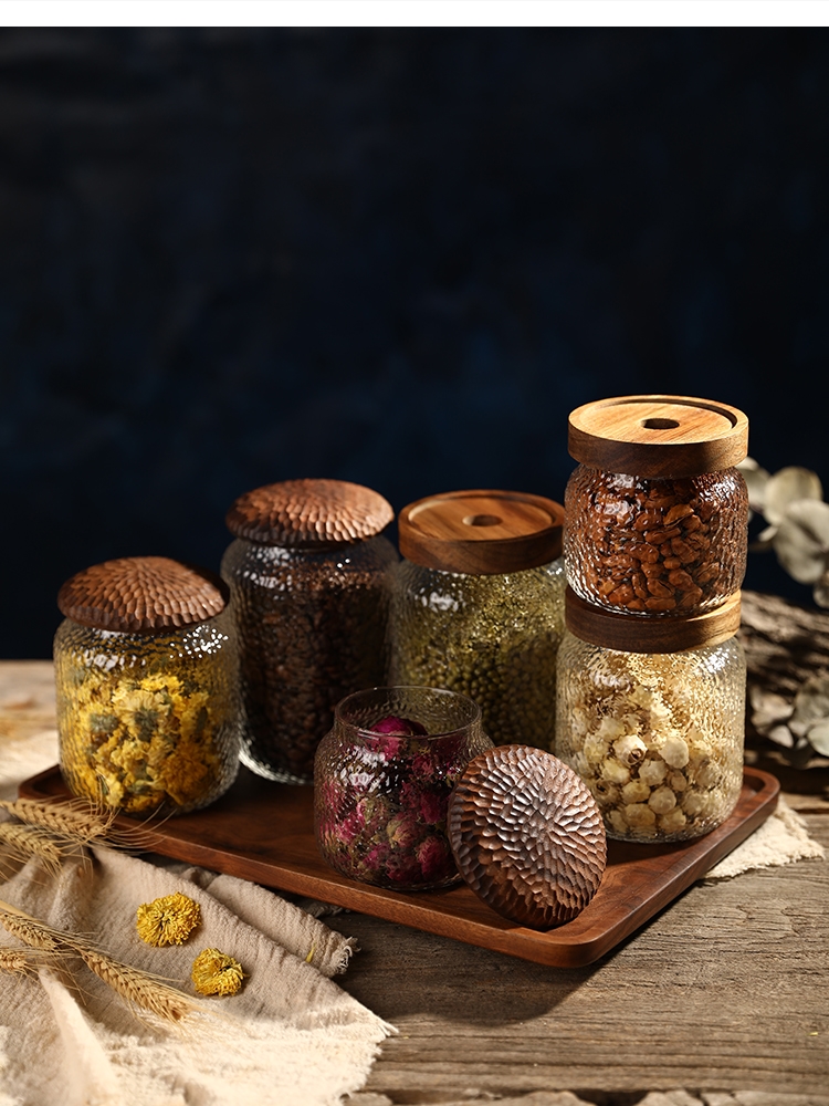 Acacia wooden lid glass multig - огляд і ціна Food Storage Jars With Wooden Lids