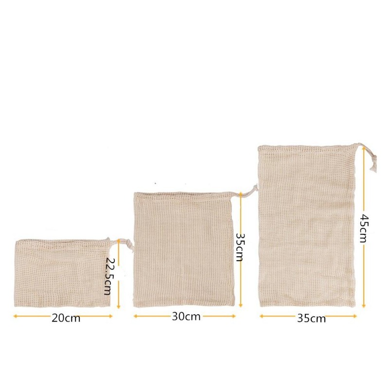 3PCS/LOT Cotton Mesh Vegetable - огляд і ціна Produce Bag Reusable Mesh